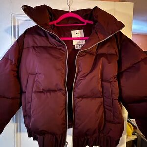 Abercrombie Burgundy Puffer Jacket